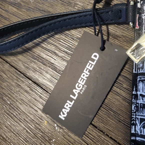 KARL LAGERFELD WRISTLET DOUBLE ZIP Multi Paris Icons NWT - Picture 12 of 16